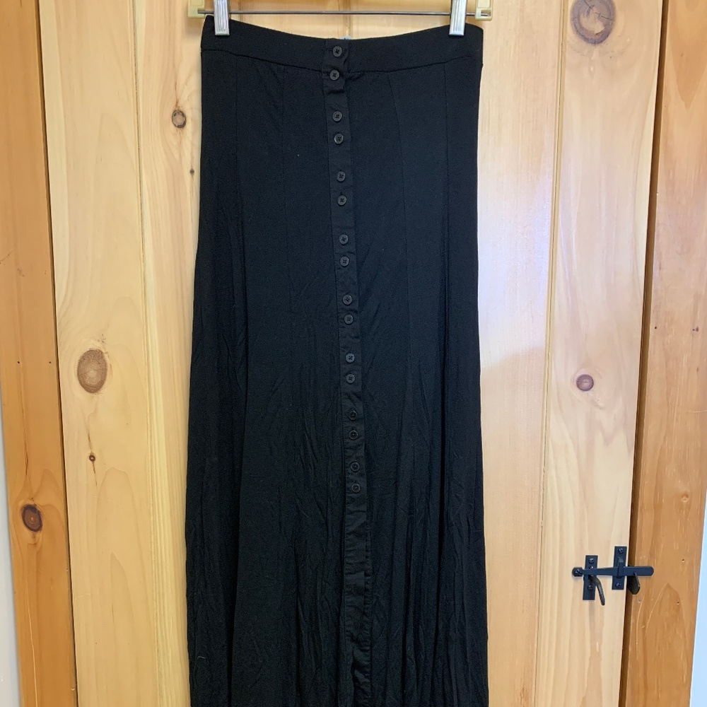 Black Button Down Maxi Skirt